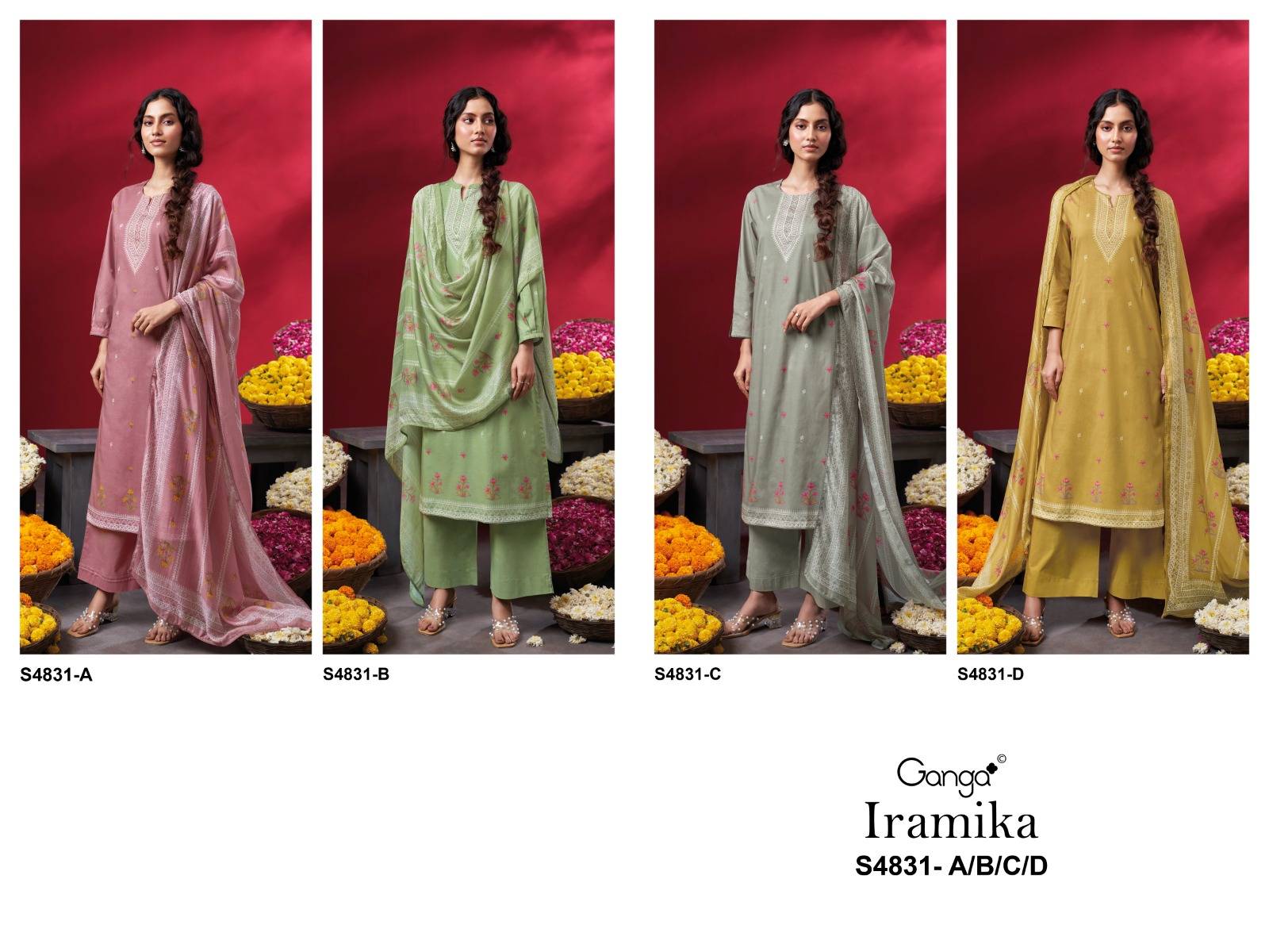 IRAMIKA 4831 By Ganga Fashion Stylish Beautiful Colourful COTTON Dresses At Wholesale Price